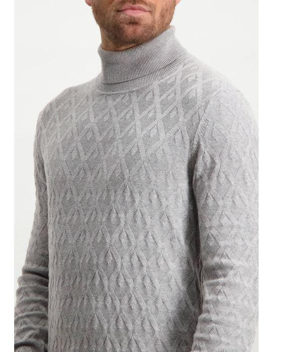Grey cotton turtleneck pullover State of Art - 21005/9200