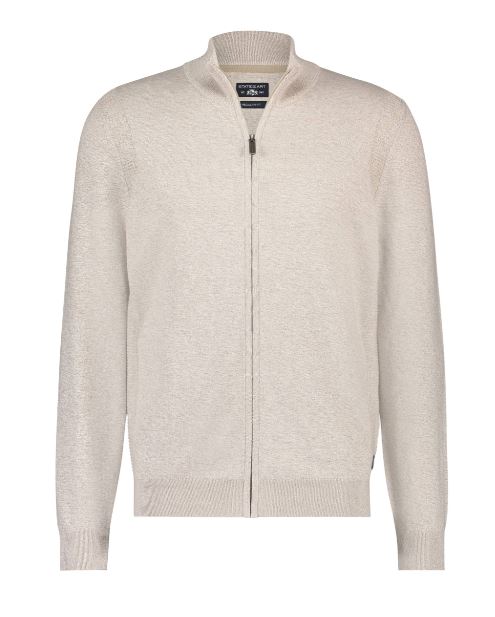 Beige faux-uni katoenen vest met rits State of Art - 11152/1491