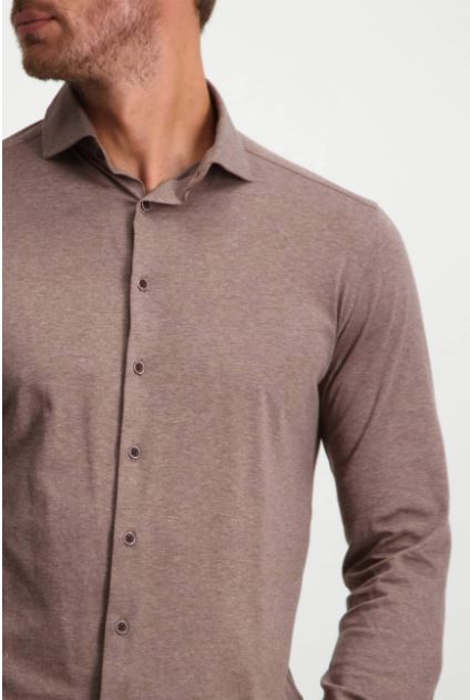 Taupe cotton regular fit shirt State of Art - 21175